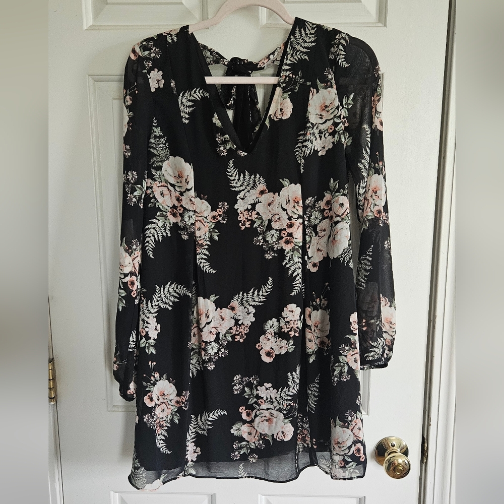 BCBG long sleeve floral dress